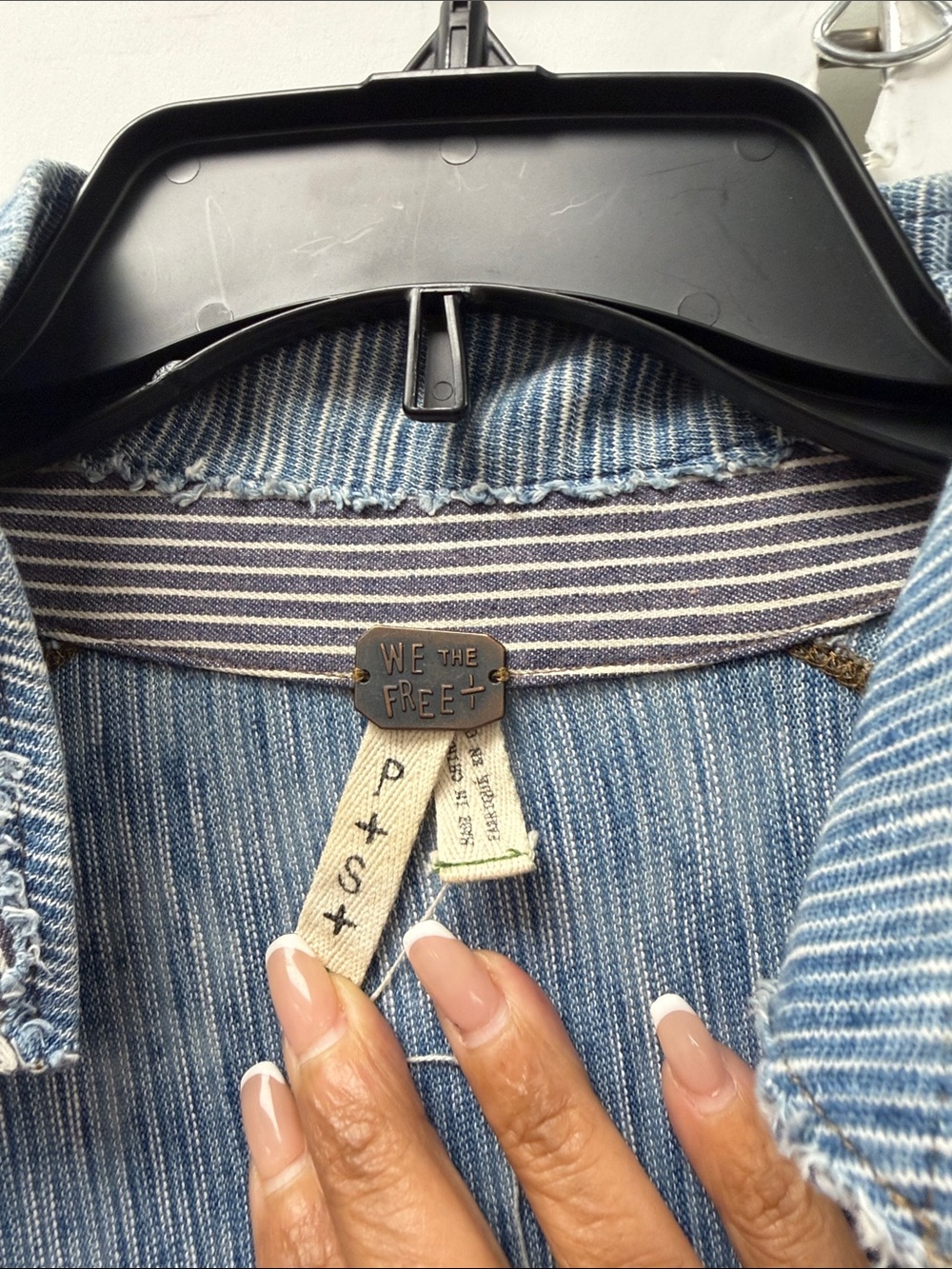 We The Free Blue Washed Button Front Tunic Shirt - Picture 3 of 7
